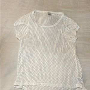 Prana White Short Sleeve T-Shirt with Round Neckline